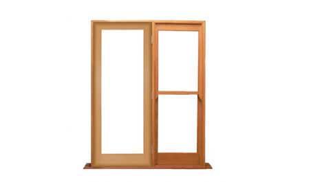 single light: 1 door + 1 doublehung on right