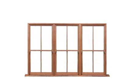 4 light double hung: triple unit