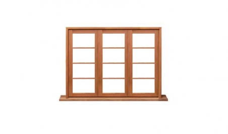 4 light horizontal: three sash casement