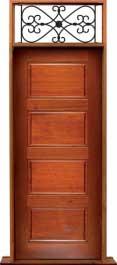 horizontal 4 panel: door in frame