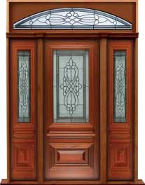 sovereign leadlight: single door + sidelight on left