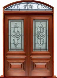 sovereign leadlight: single door + sidelight on left