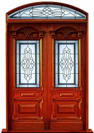 chateau leadlight: door in frame