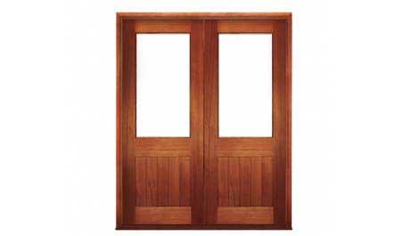 V J plank vestibule 1 light: double door