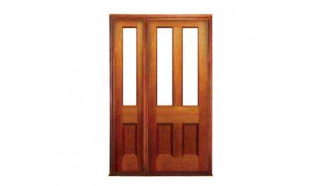 victorian glazed 4 panel: single door + sidelight on left