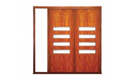 barre: double door + fixed glass on left