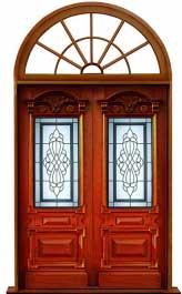 chateau leadlight: door in frame