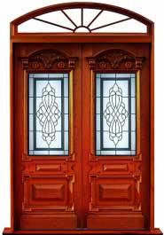 chateau leadlight: door in frame