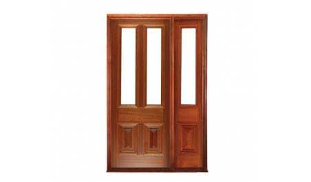 glazed cricket bat: single door + sidelight on right