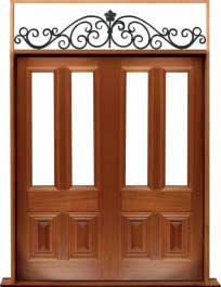 glazed cricket bat: door in frame