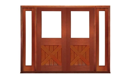 hampton cross brace 1 light: double door +  two sidelights