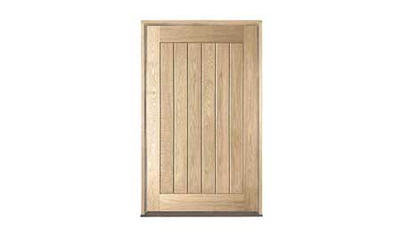vertical plank oak pivot: door in frame